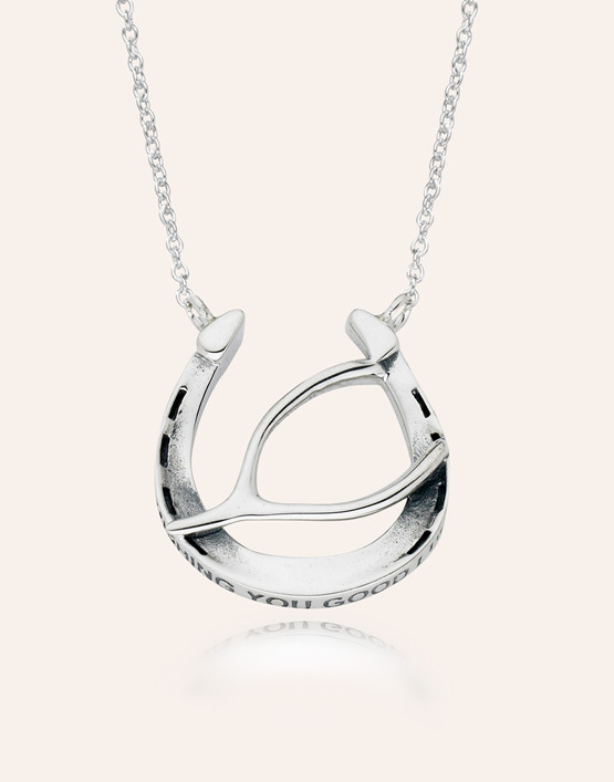 Wishing You Good Luck Small Pendant Necklace In Sterling Silver Wishing You Good Luck Small Pendant Necklace