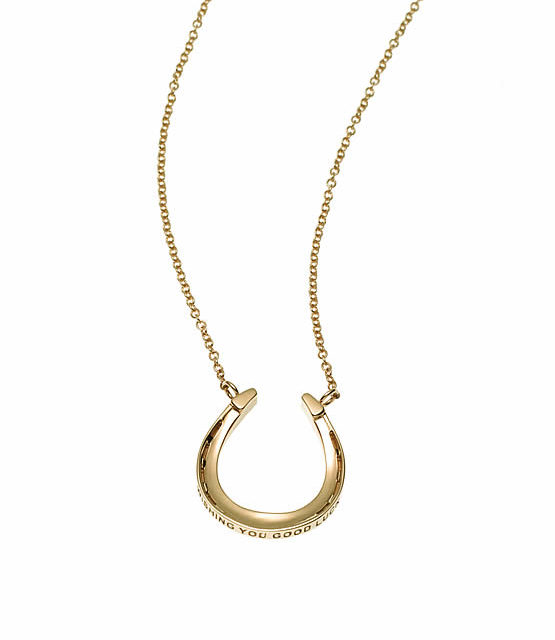 Wishing You Good Luck 14k Gold Pendant Necklace