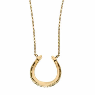 Wishing You Good Luck 14k Gold Pendant Necklace