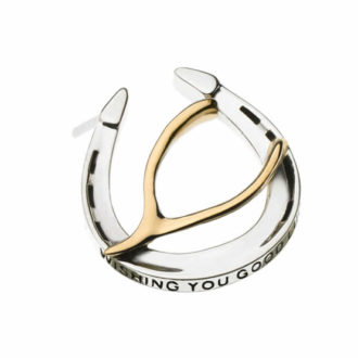 Wishing You Good Luck Lapel Pin in Sterling Silver and 14k Gold