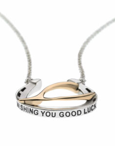 WISHING YOU GOOD LUCK HORSESHOE LARGE PENDANT NECKLACE