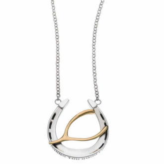 WISHING YOU GOOD LUCK HORSESHOE LARGE PENDANT NECKLACE