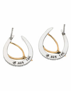 Wishing You Good Luck Stud Earrings in Sterling Silver and 14k Gold