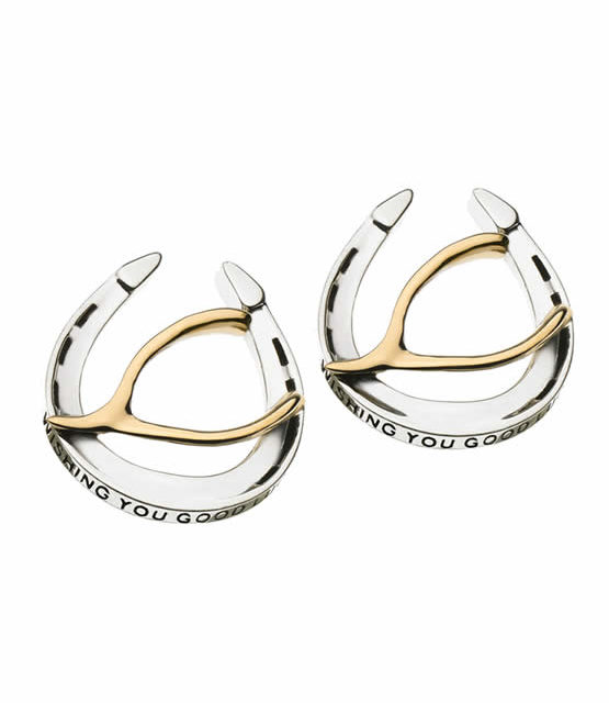 Wishing You Good Luck Stud Earrings in Sterling Silver and 14k Gold