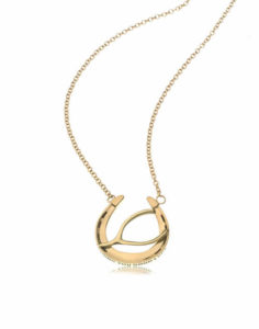 Wishing You Good Luck Large Horseshoe Pendant in 14K