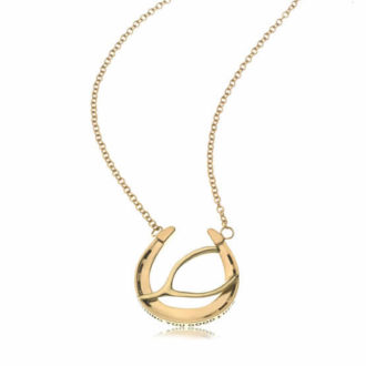 Wishing You Good Luck Large Horseshoe Pendant in 14K