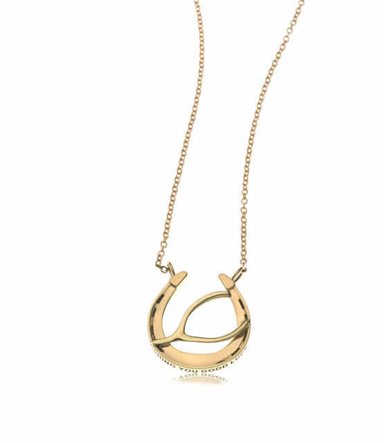 Wishing You Good Luck Small Pendant Necklace in 14K