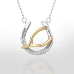 14K Derby Gold and Sterling Silver Horseshoe-Wishbone Necklace