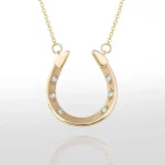 14K Derby Gold and Diamond Horseshoe Necklace