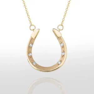 Derby Gold and Diamond Horseshoe Necklace