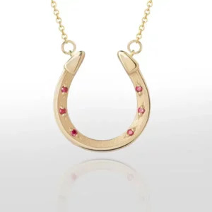 LIMITED-EDITION 14k Derby Gold and Ruby Horseshoe Necklace