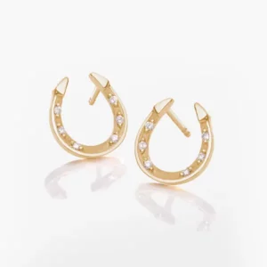 LIMITED-EDITION 14k Derby Gold and Diamond Horseshoe Earrings